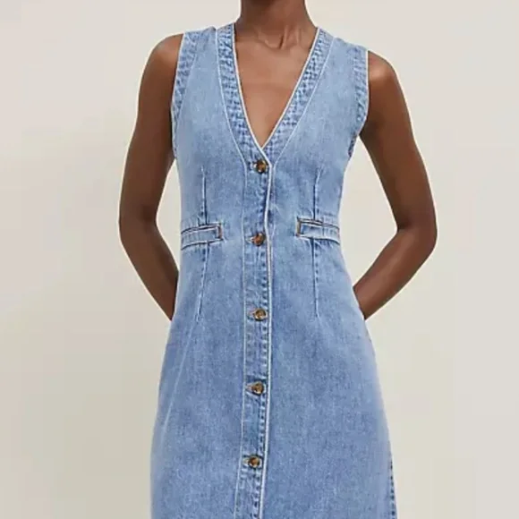ann taylor denim shirt dress NWT Ann Taylor LOFT Cotton Lyocell Denim Shirt Dress Dress Roll Tab Sleeve Sz S